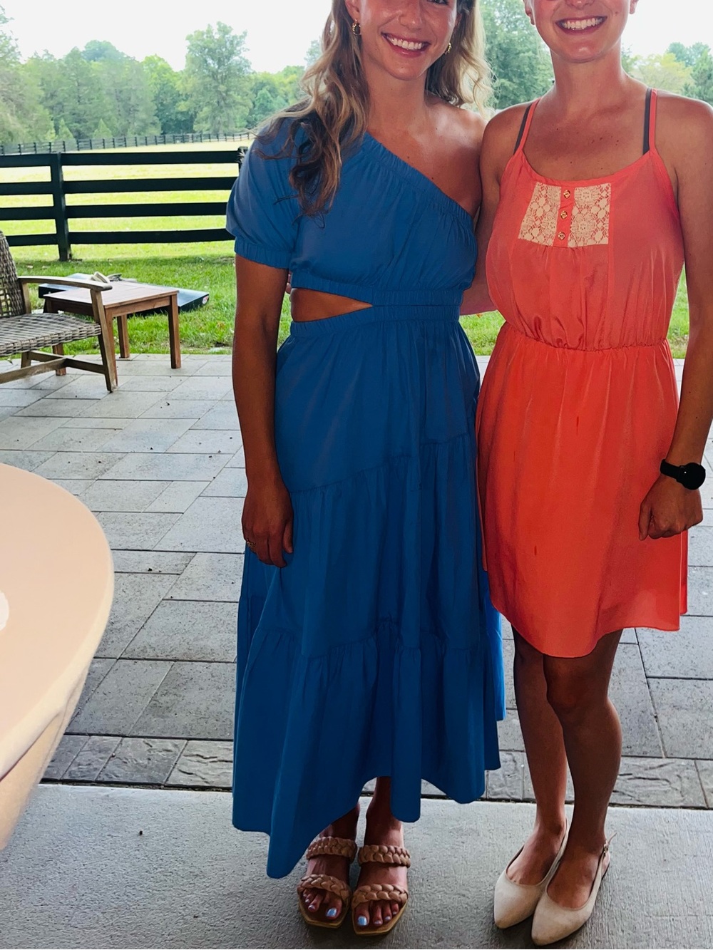 Steve Madden One-Shoulder Tiered Maxi Dress in Blue